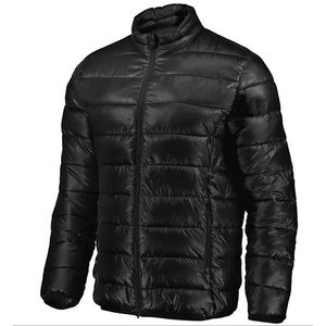 2026 Men Stand Collar Customizable Front Logo <b>Thick</b> Puffer <b>Jacket</b> with Bamboo Lining Winter Outerwear - Product Image 1