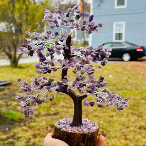 Hermoso árbol de piedras preciosas de amatista con 500 cuentas, símbolo de equilibrio de paz y energía curativa - Product Image 5
