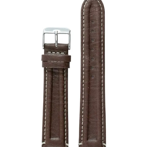 Bracelet de montre unisexe en cuir véritable classique marron 236 WS, résistant à l'eau, respirant, pour montre connectée - Product Image 1