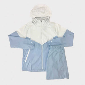 Custom Logo Summer Men's Clothing Windbreaker Nylon <b>Jacket</b> with <b>Shorts</b> 2 Piece Set Embroidery Logos Windbreaker <b>Short</b> Set - Product Image 1