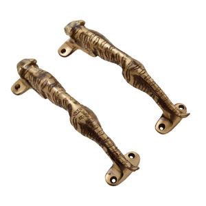 Ensemble de poignées de porte en laiton massif Jaguar Design, poignées décoratives de luxe pour porte principale - Product Image 6