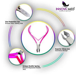 Coupe-cuticules à double ressort en acier inoxydable, marque privée, coupe-ongles de podologie, ensemble de soins des pieds en acier inoxydable par INNOVAMED - Product Image 4