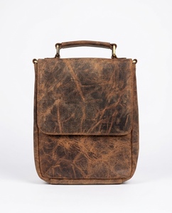 Vintage Genuine <b>Leather</b> <b>Shoulder</b> <b>Bag</b> With Top Handle Brown Distressed Finish All Seasons Daily Use - Product Image 5