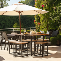 Ensemble table à manger et chaises de restaurant moderne table et chaises de patio intérieures et extérieures pour café meubles en MDF à ossature métallique