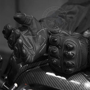 Professional Motorbike Leather <b>Gloves</b> with Foam Padding Protection Full Finger Waterproof & Breathable Outdoor Sports Unisex - Product Image 3
