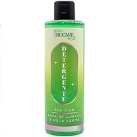 Gel Nettoyant Visage Démaquillant Biocare Cosmesi à la Pomme Verte et à la Bave d'Escargot, Soin Naturel Délicat pour Peaux Sensibles du Visage et des Yeux
