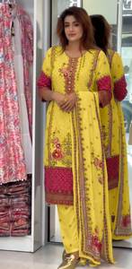 Traje Salwar Kameez para Mujer, Diseño Indio Pakistaní, Estampado Digital, para Fiestas, Todas las Temporadas, Casual, Materiales Reciclados, Secado Rápido, FATEMA FASHION - Product Image 3