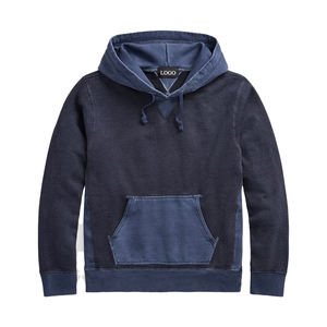 Sweat à capuche en molleton français de qualité supérieure pour homme, haut à enfiler en coton, fermeture éclair, streetwear, anti-rides, lavé à l'enzyme, printemps, XXS - Product Image 1