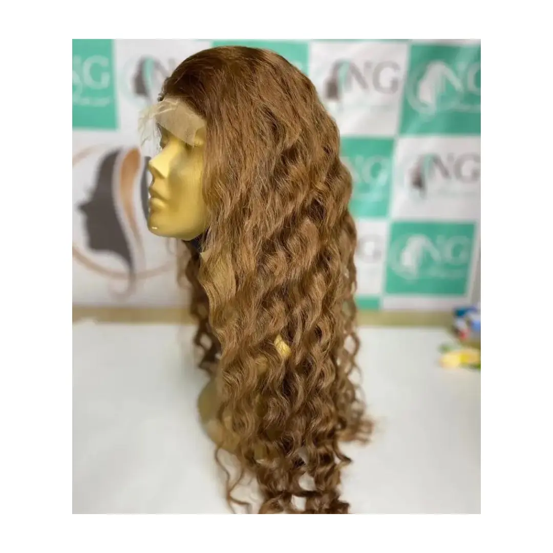 Produk penjualan terbaik 13*4 wig gelombang Natural penutupan renda transparan 100% rambut manusia Vietnam diproduksi oleh Nghair