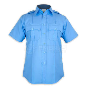 Camisa de vuelo de ajuste informal Cuello plegable Bolsillos dobles en el pecho Costura reforzada 100% Algodón Bolsillos dobles en el pecho reforzados - Product Image 1