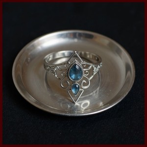 Handcrafted Silver-Filled <b>Statement</b> <b>Ring</b> with Aqua Blue Gems - Product Image 1