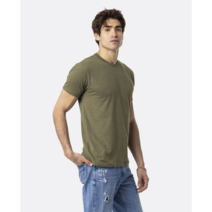 T-shirt col rond CVC unisexe en coton 100% lisse et classique vert personnalisé For Level Apparel 6210 - Product Image 2