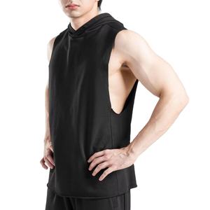 Factory Supply <b>Men</b> <b>Sleeveless</b> <b>Hoodie</b> Hooded Tank Available With Custom Print Gym Casual Use - Product Image 3