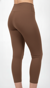 Leggings Deportivos de Cintura Alta Color Café Latte para Mujer, Pantalones de Yoga de Compresión Personalizados OEM, Ropa Deportiva - Product Image 5