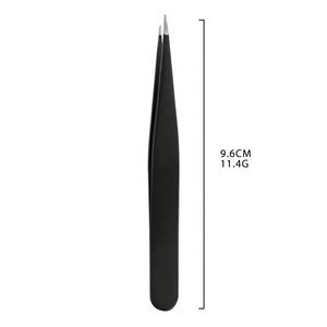 Pinzas Profesionales de Acero Inoxidable con Punta Curva Inclinada para Cejas y Pestañas con Eliminación Precisa de Pelos Faciales - Product Image 3