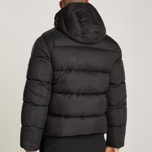 Top Selling Winter <b>Hood</b> Down Puffer <b>Jacket</b> For Men Warm Thick Coat With Front Zip High Neck <b>Padded</b> Sleeves Bubble Men's <b>Jackets</b> - Product Image 2