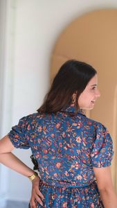 Vestido Largo Maxi de Crepé Estampado Ecológico para Mujer, Estilo Dulce con Cuello Camisero y Botones - Product Image 4