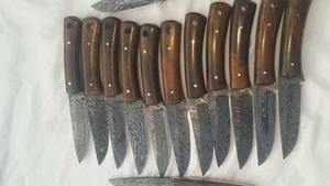 Couteau à Désosser de Chasse de Grade Industriel Bushcraft OEM Lame Non Remplaçable Acier Damas Poignées en Bois de Corne de Bélier - Product Image 2