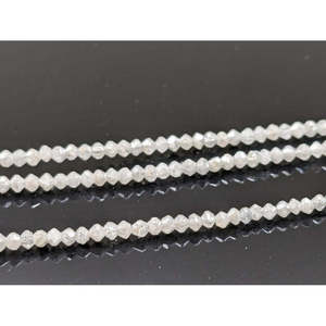 Perles de diamant blanc naturel à 100 %, 1,8-2,2 mm, facettées en forme de rondelle, couleur blanc neige, bijoux personnalisés pour cadeau d'anniversaire, diamants en vrac - Product Image 2