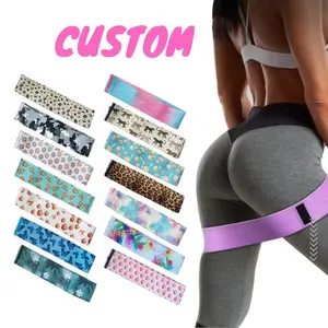 Exercise Band Set Custom Logo Exercise Loop Fabric Resistance Band Set Anti Slip Elastic Booty 3 Band Hip Circle Bootie Band Set