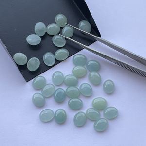 8mm 10mm aguamarina azul Natural liso ovalado parte posterior plana calibrado cabujón piedra preciosa suelta DIY para fabricación de joyas anillos fábrica - Product Image 4