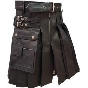 กระโปรงสั้นหนังสตรีแบบปรับแต่งได้ตามต้องการทำจากหนังแท้มีสไตล์ปรับแต่งได้ทุกขนาด - Product Image 1