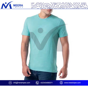 Camiseta de gimnasio de algodón 100% para hombre, manga corta de cuello redondo a la moda para entrenamiento al aire libre de verano, tela de punto Lisa cómoda - Product Image 2