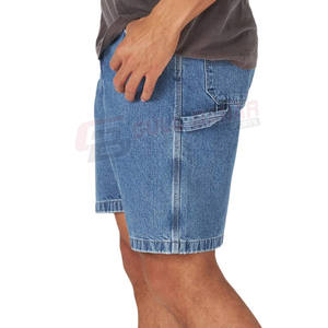 Pantalones vaqueros cortos para hombre con dobladillo deshilachado y lavado desteñido para ropa informal al aire libre Pantalones vaqueros ajustados para hombre - Product Image 2