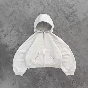 Nouveau sweat à capuche vierge personnalisé 100% coton avec fermeture éclair en polaire épaisse poids lourd surdimensionné Logo imprimé personnalisé sweats à capuche et sweat-shirts pour hommes - Product Image 4