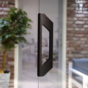 Manijas de Aluminio Negro RAL 9005 de Lujo <span class=keywords><strong>para</strong></span> <span class=keywords><strong>Puertas</strong></span> <span class=keywords><strong>Corredizas</strong></span> de Vidrio de 10 mm, <span class=keywords><strong>para</strong></span> Terrazas Cubiertas - Product Image 1