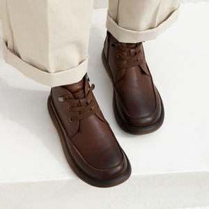 [JSHOE] Botines de Mujer con Cordones Estilo Londie para Fin de Semana, en Cuero Vacuno Genuino con Forro de Felpa - Product Image 1