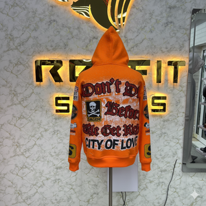 High manufacturer customer most Demanded Zipper hoodie <b>orange</b> Color Printed factory made cheap price <b>hoodies</b> <b>men</b> <b>men's</b> <b>hoodies</b> - Product Image 2