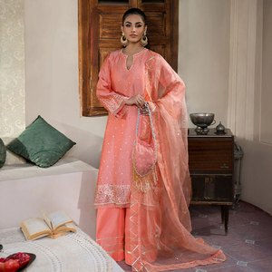 Estilo indio pakistaní moderno elegante mujer Casual Salwar Kameez fiesta vestido de novia listo traje de algodón cosido - Product Image 1