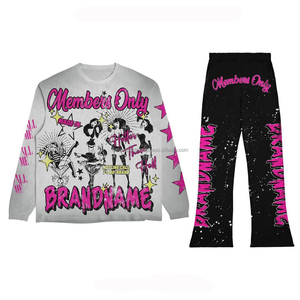 Nouvel ensemble de survêtements à capuche pour femmes 2025, qualité supérieure, imprimé personnalisé, 100 % coton, écologique, respirant, design 2-en-1 - Product Image 1