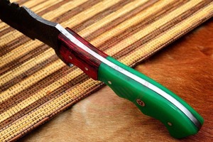 Couteaux de chasse faits à la main en Damas, couteau de traqueur avec étui en cuir, couteaux de traqueur pour le camping en plein air - Product Image 5