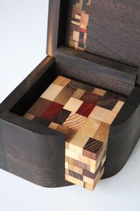 ENSEMBLE DE SOUS-VERRES EN BOIS SOUS-VERRE EN CHÊNE ET EN LIÈGE FAITS À LA MAIN BOIS NATUREL Sous-verres en liège Coffret cadeau pour accessoires de cuisine - Product Image 3