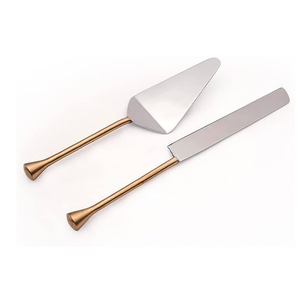 Couverts design de luxe ensemble de serveurs à gâteau en acier inoxydable dernière qualité serveur à gâteaux à poignée design de feuille à vendre produit - Product Image 5