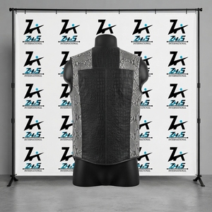 เสื้อกั๊กหนังสไตล์ไบค์เกอร์คุณภาพสูงราคาส่งถูก พร้อมซิปปิด - Product Image 2