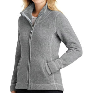 Chaqueta de lana de poliéster para mujer, venta al por mayor de OEM, chaquetas de talla grande para mujer, abrigo de cuello con cremallera completa para niñas, chaquetas de lana para mujer - Product Image 4