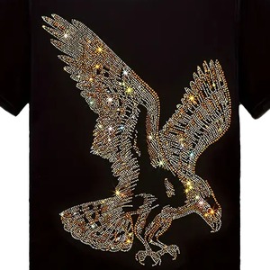 Hot Bán Tùy Chỉnh Người Đàn Ông Của T-Shirt 100% Cotton Thoáng Khí Ngắn Tay Áo Truyền Nhiệt Đại Bàng Thiết Kế Thạch Quá Khổ Phù Hợp Nhanh Chóng Khô - Product Image 6