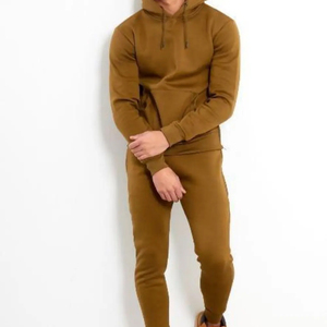 Venta al por mayor logotipo personalizado bordado Vintage pantalones y Sudadera con capucha 2 piezas conjunto chándal hombres pulóver chándal para hombres - Product Image 3