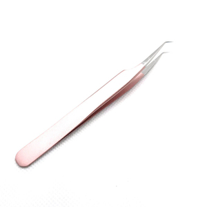 Pince à cils en acier inoxydable professionnelle de qualité supérieure faite à la main Anti-magnétique poignée confortable 10mm longueur outils à pointe lisse pour - Product Image 6