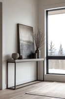 Table console en métal doré avec un design moderne unique, parfaite pour le salon luxueux et la décoration élégante de la maison