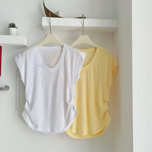 Camiseta suelta de algodón con cuello redondo y estampado unisex primavera y verano con diseño de logotipo personalizado OEM con nuevo estilo - Product Image 1