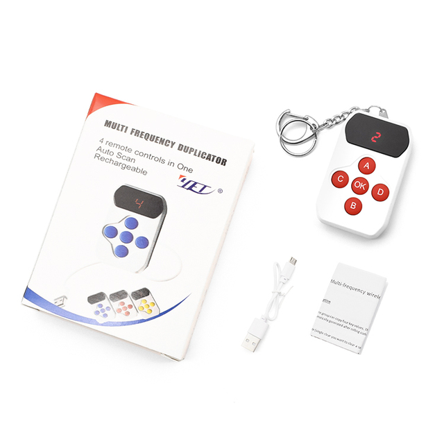 YET2127MKB-V3.0 280-868mhz Garage 4 Buttons Face to Face Door Remote Control Duplicator Clone Remote Control with USB Charge