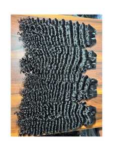 Wholesale Indian Virgin Cuticle Aligned Double Drawn <b>Deep</b> <b>Wave</b> Curly Extensions Unprocessed Dyed Flat Weft Styling <b>Wigs</b> - Product Image 6