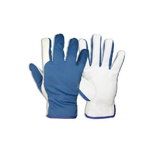 Gants d'assemblage en cuir, peau de chèvre de haute qualité, dos en coton et poignet réglable élastique - Product Image 1