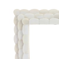 Cadre photo en os de coquille Saint-Jacques ivoire, fait main, décoratif, pour table ou mur, idéal pour la décoration intérieure moderne