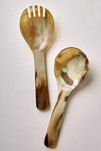 Handmade Serving Horn <b>Spoon</b> with Bone Handle Horn Serving Trendy Horn <b>Salad</b> Server With Decorative Handle Horn Bone <b>Salad</b> - Product Image 6