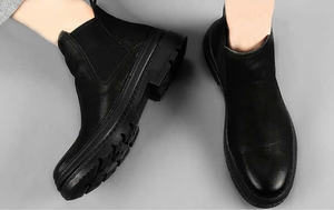 Botines de cuero negro más vendidos, elegantes y cómodos con artesanía de primera calidad, calzado de moda popular - Product Image 2